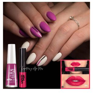 Set De Esmalte Tradicional Mas Labial Liquido Metalico