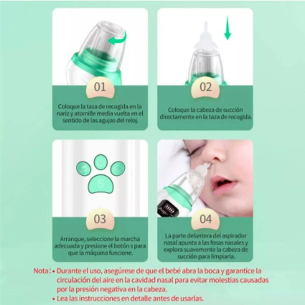Aspirador Nasal De Bebé Eléctrico Succionador De Moco image number 3.0