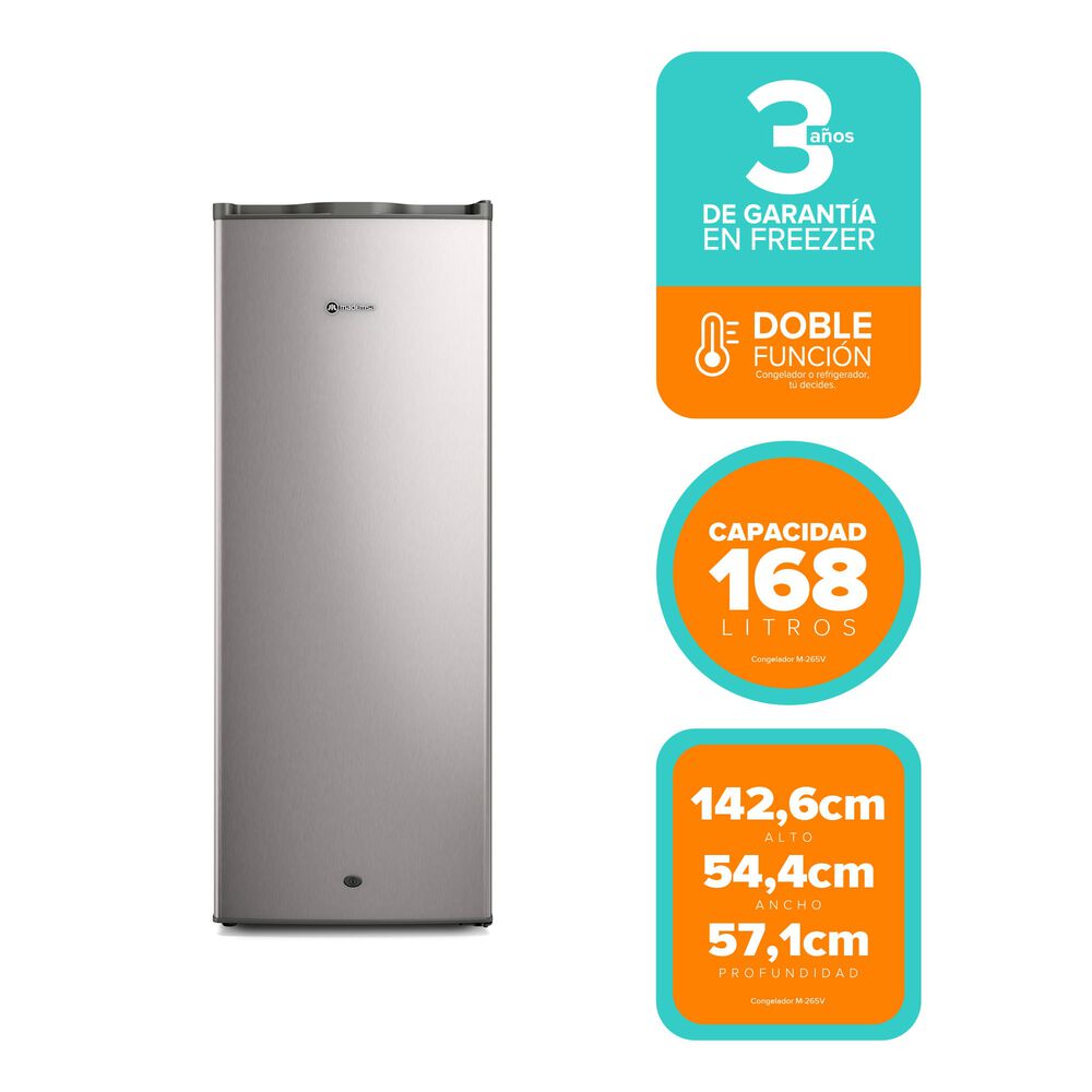 Freezer M265v Inox 168l Vertical Mademsa image number 1.0