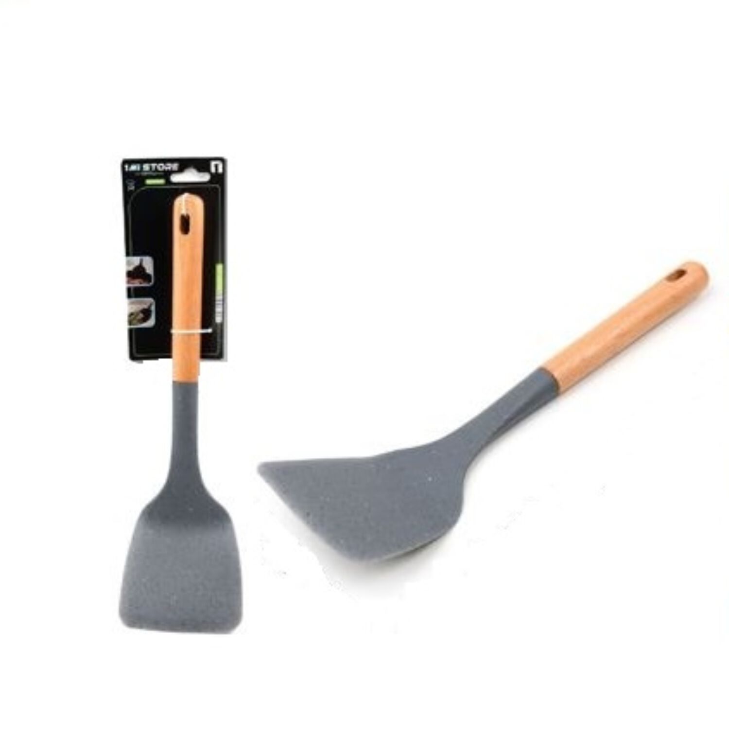 Espatula Pala Plana Txm7-m04 Color Gris Mango De Madera image number 1.0