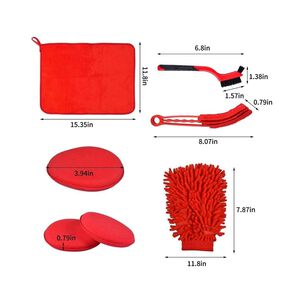 Kit Limpieza 18 Piezas Automóvil Multiuso Interior Exterior