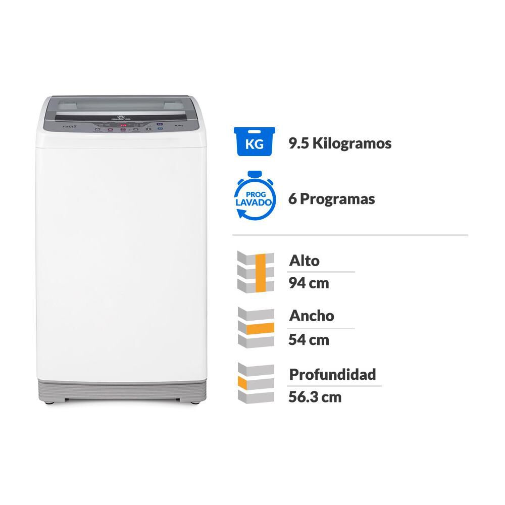 Lavadora Mademsa Efficace 9.5BZG / 9.5 Kg image number 1.0