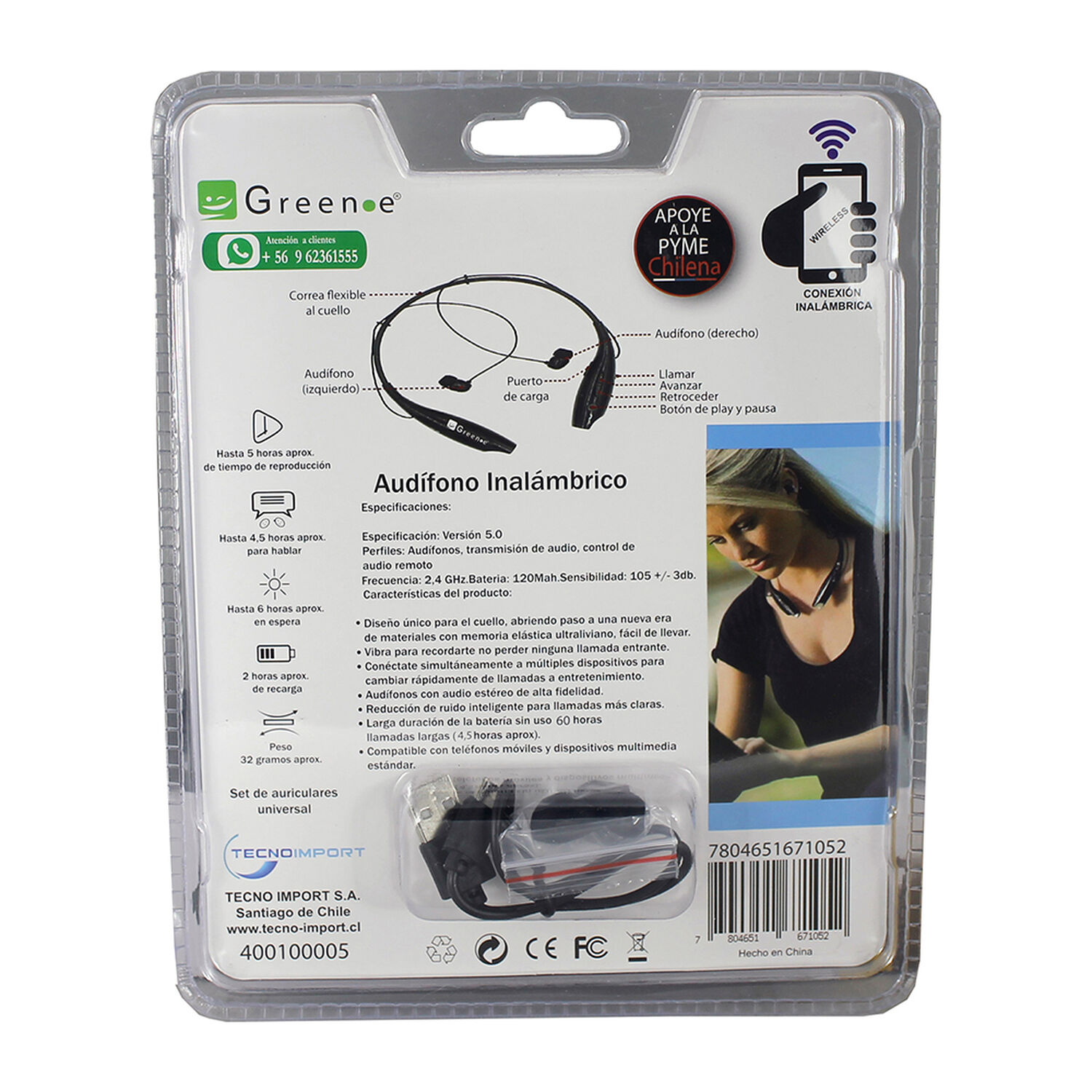 Aud&iacute;fono Sport Inal&aacute;mbrico Bluetooth image number 3.0