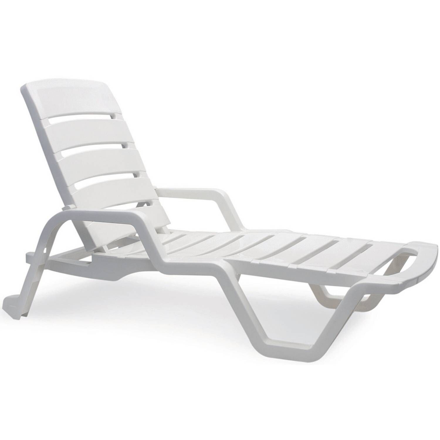 Reposera Camastro Reclinable De Resina Modelo Cabo Blanco Marca Reyplast Color Blanco image number 1.0
