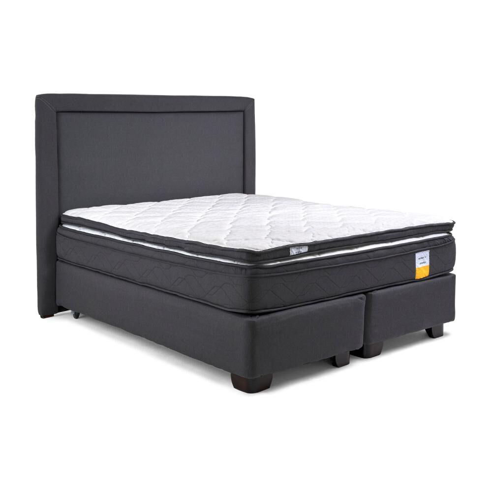 Cama Americana Drimkip Eurotop / Super King / Base Dividida + Respaldo + Topper image number 1.0