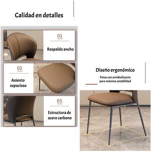 Pack 4 Sillas De Comedor Premium Ecocuero Deli Blancas