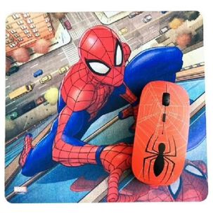 Kit Mouse Inalambrico Usb 3b Y Mousepad Spider Man