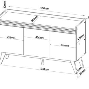 Buffet Rapsodia Color Miel 133 X 80 X 41,8 Cm