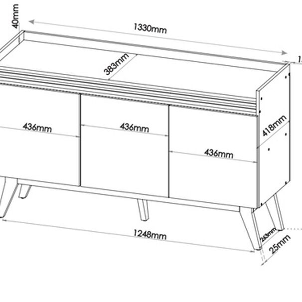 Buffet Rapsodia Color Miel 133 X 80 X 41,8 Cm