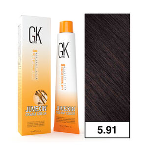 Gkhair - Tintura Cream Color Permanente Vegana 100ml + Oxidante - 5.91 Marr&oacute;n Claro Hielo