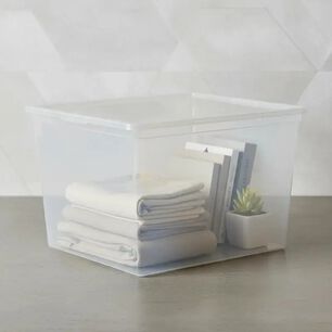 Caja Organizadora Almacenamiento Modubox 30 Lts Transparente Tapa Transparente