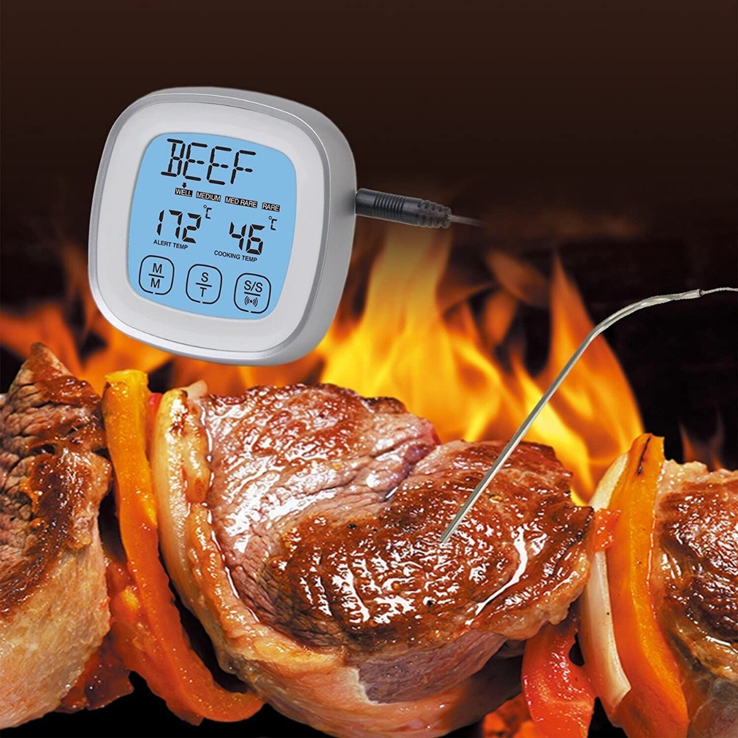 Term&oacute;metro Digital Temporizador Para Asado Y Parrilla image number 2.0