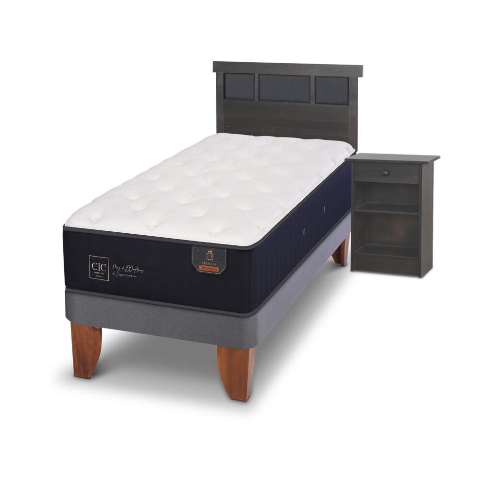 Cama Europea Cic Premium / 1.5 Plazas / Base Normal + Set De Maderas image number 1.0