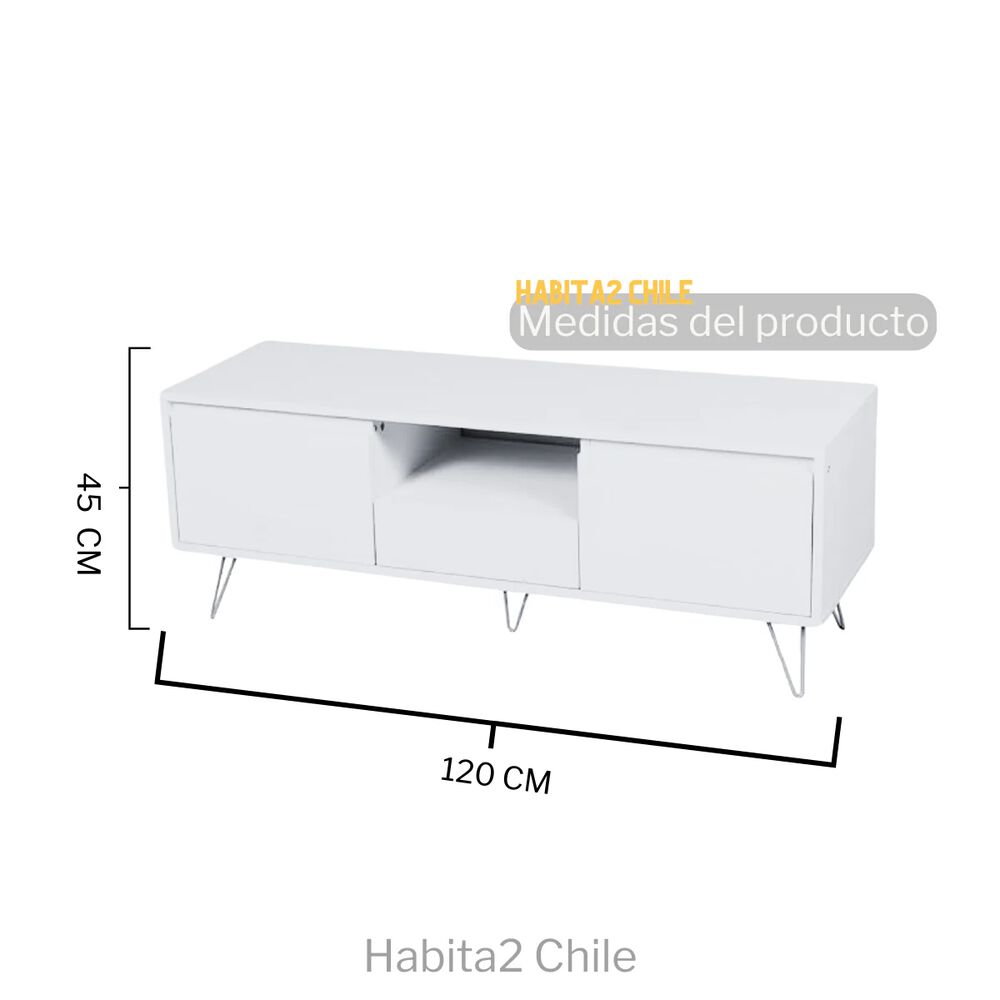 Buffet Rectangular Blanco Rack Alta Calidad White Con 2 Cajones Base Dorada image number 1.0