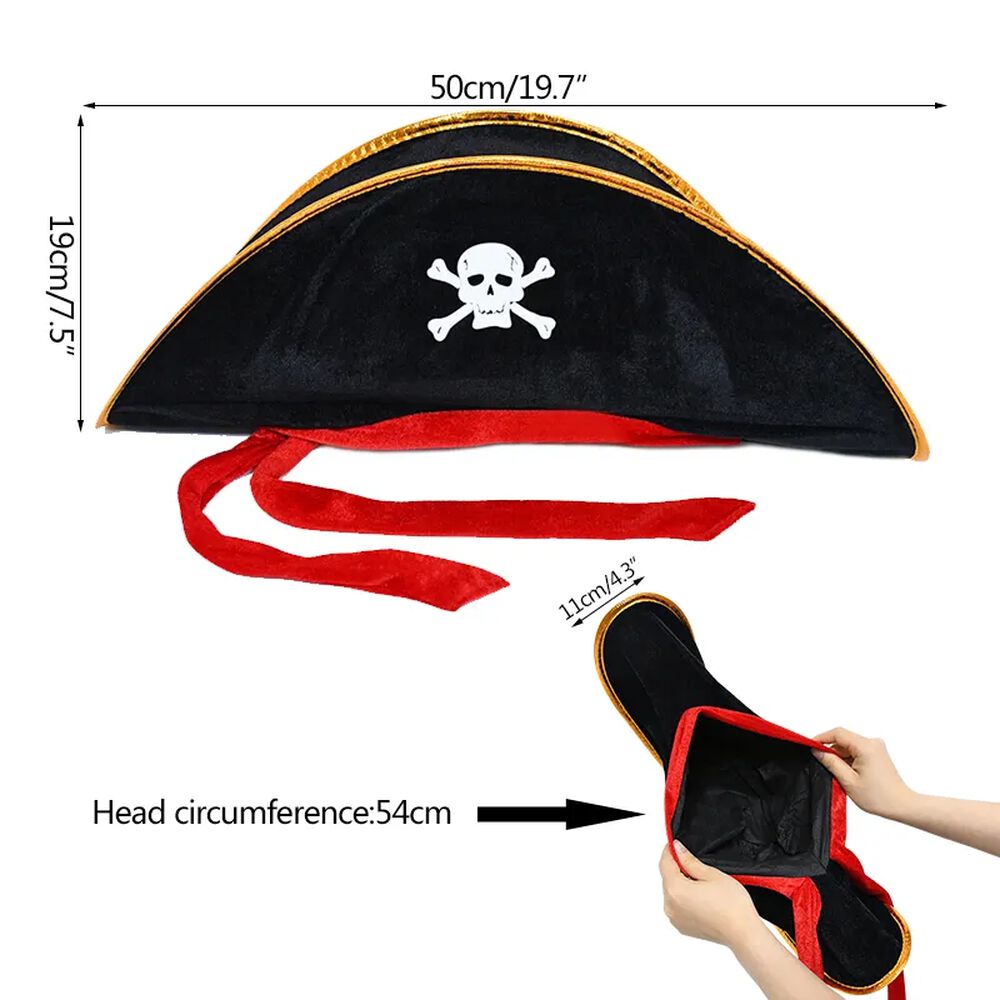 Sombrero De Pirata Boina Gorro Cotillón image number 4.0