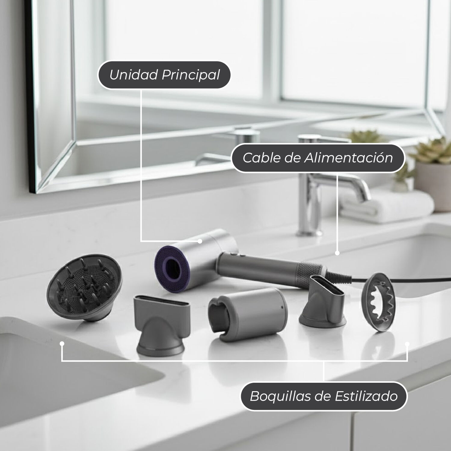 Secador De Pelo Tipo Dyson Supersonic Con Difusor image number 2.0