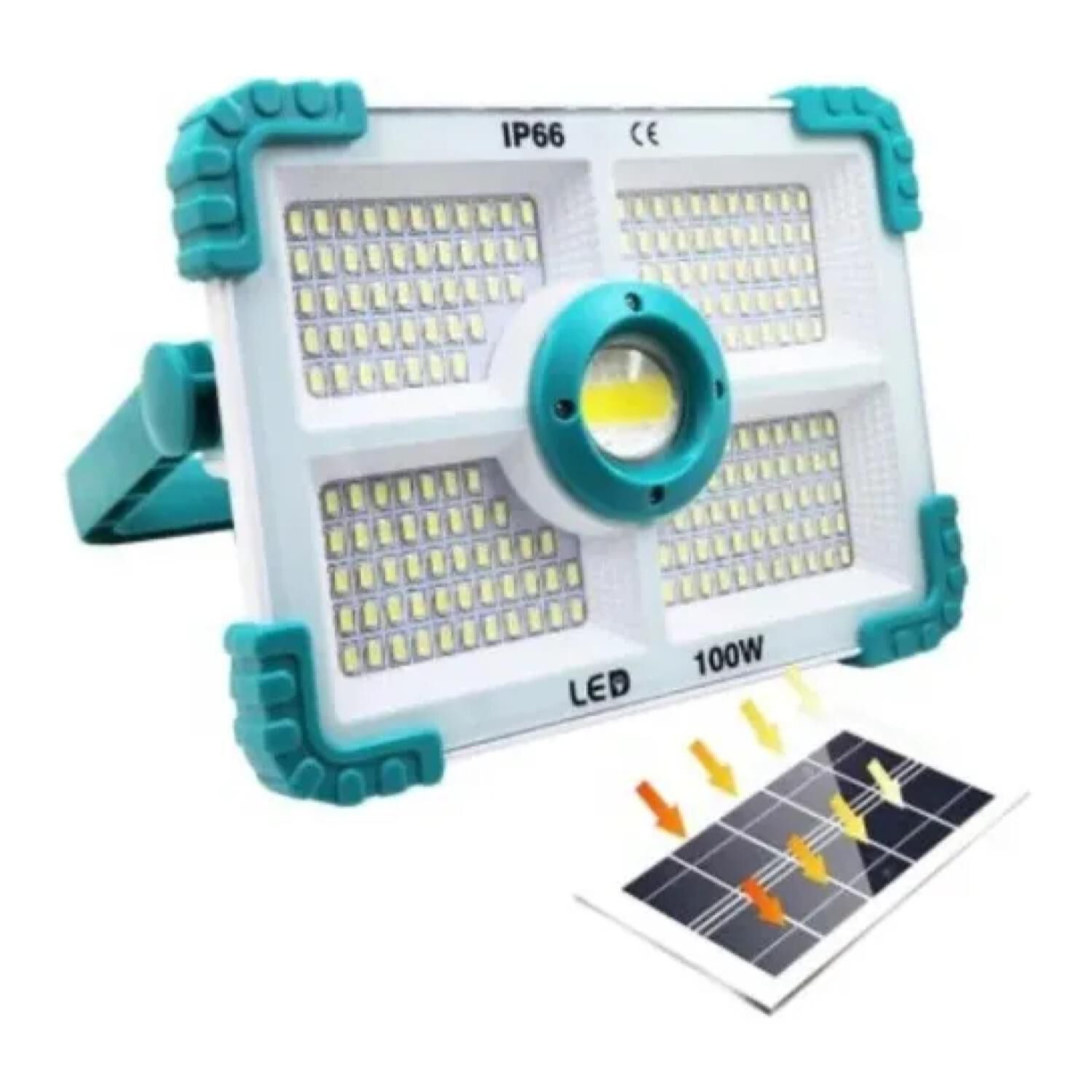Foco Reflector Linterna Solar Portatil 100w 188led Ip66 image number 1.0