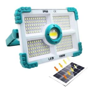 Foco Reflector Linterna Solar Portatil 100w 188led Ip66