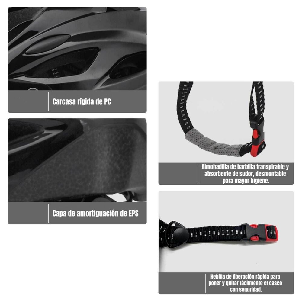 Casco Bicicleta Adulto Con Visera Magn&eacute;tica Negro Rs Antule image number 1.0