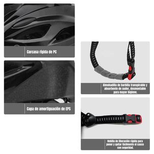 Casco Bicicleta Adulto Con Visera Magn&eacute;tica Negro Rs Antule