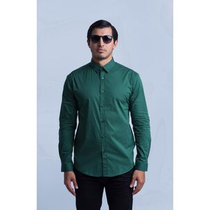 Camisa Lisa Regular Manga Larga Hombre Hummer