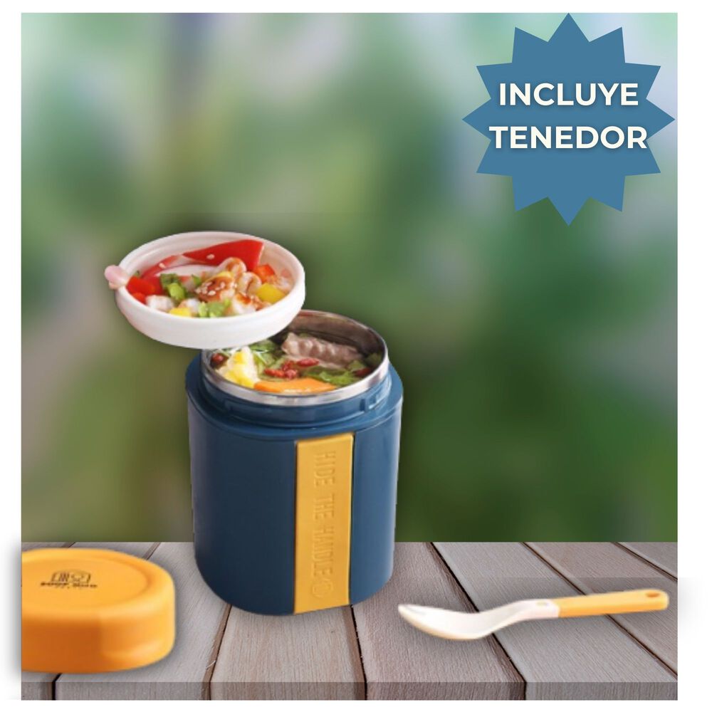 Termo T&aacute;per T&eacute;rmico Estilo Vaso Con Tenedor Oficina Y Escolar image number 3.0