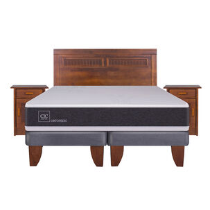Cama Europea Cic Ortopedic / 2 Plazas / Base Dividida + Set De Maderas