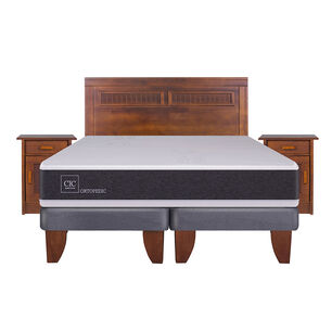 Cama Europea Cic Ortopedic / 2 Plazas / Base Dividida + Set De Maderas
