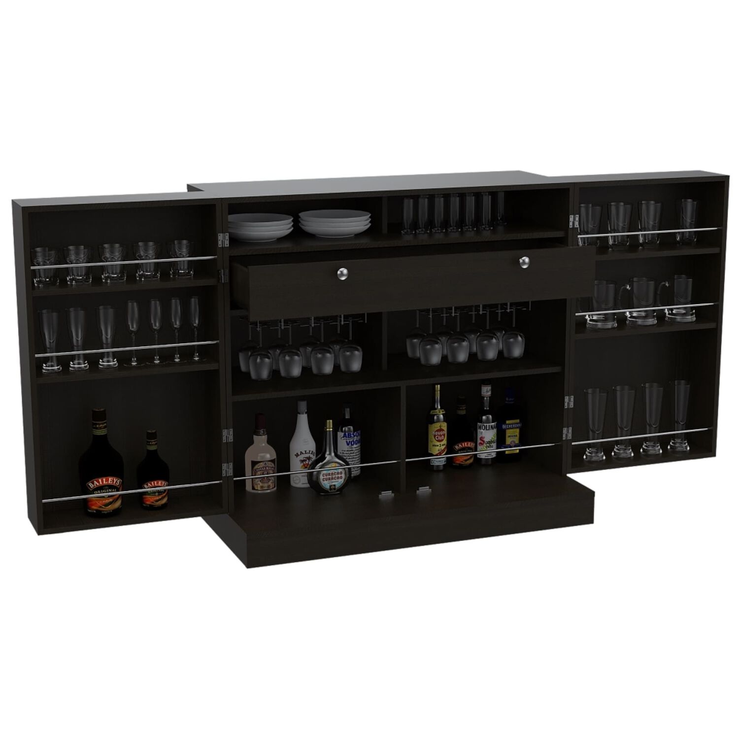 Bar Extensible 2 Puertas 1 Cajon Fm-011n Negro image number 1.0
