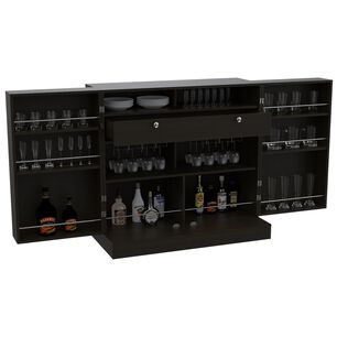 Bar Extensible 2 Puertas 1 Cajon Fm-011n Negro
