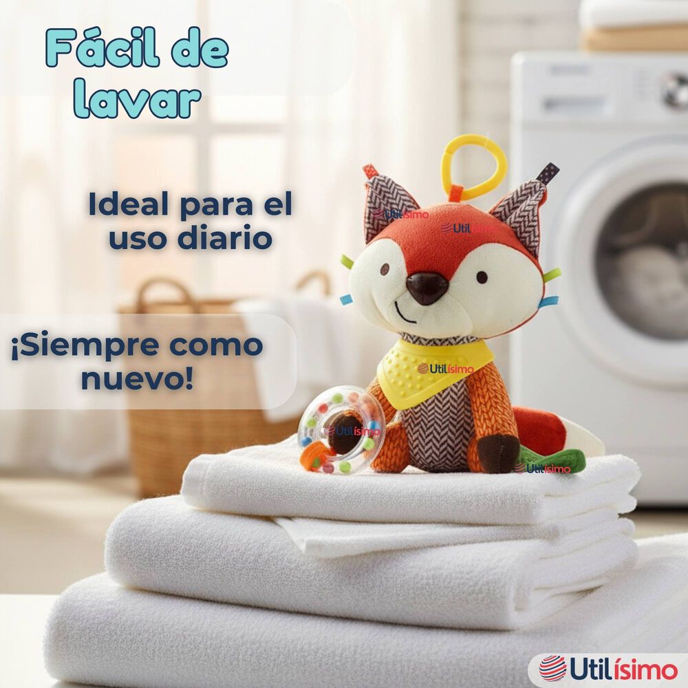 Juguete Peluche Animales Sensorial Con Mordedor Y Sonajero Dise&ntilde;o Zorrito Ni&ntilde;a Y Ni&ntilde;o image number 8.0