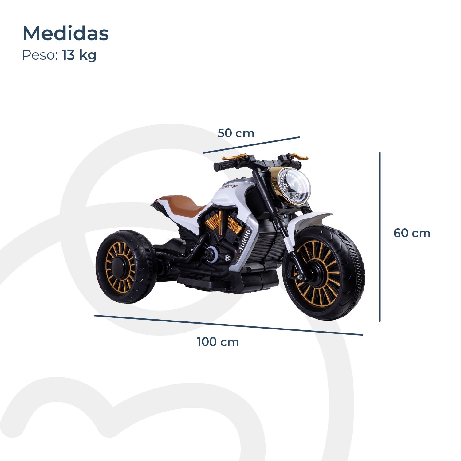 Moto 3 Ruedas A Bater&iacute;a El&eacute;ctrica Sx Blanca image number 6.0