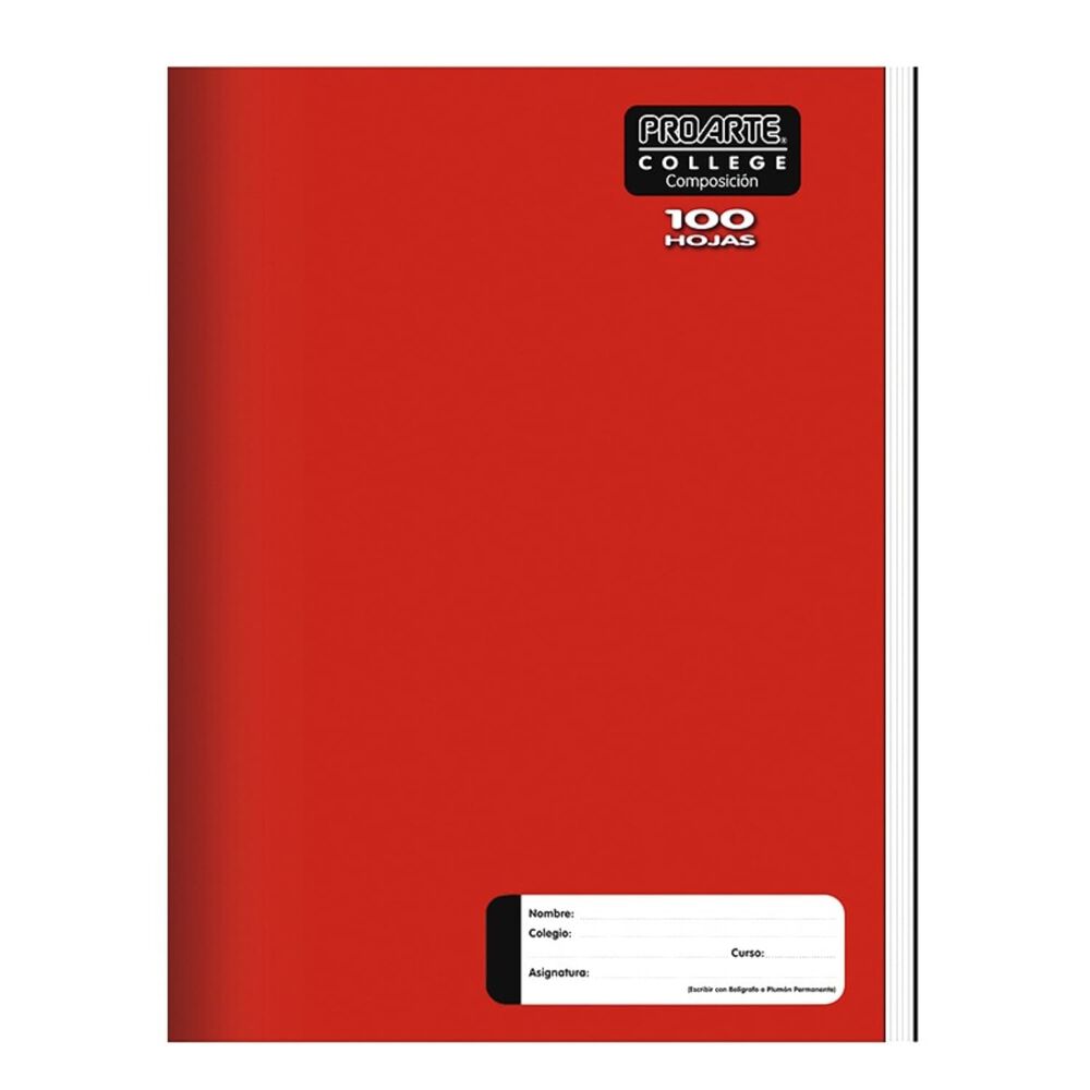 Pack X 4 Cuaderno College Liso Composición 100 Hojas Proarte image number 2.0