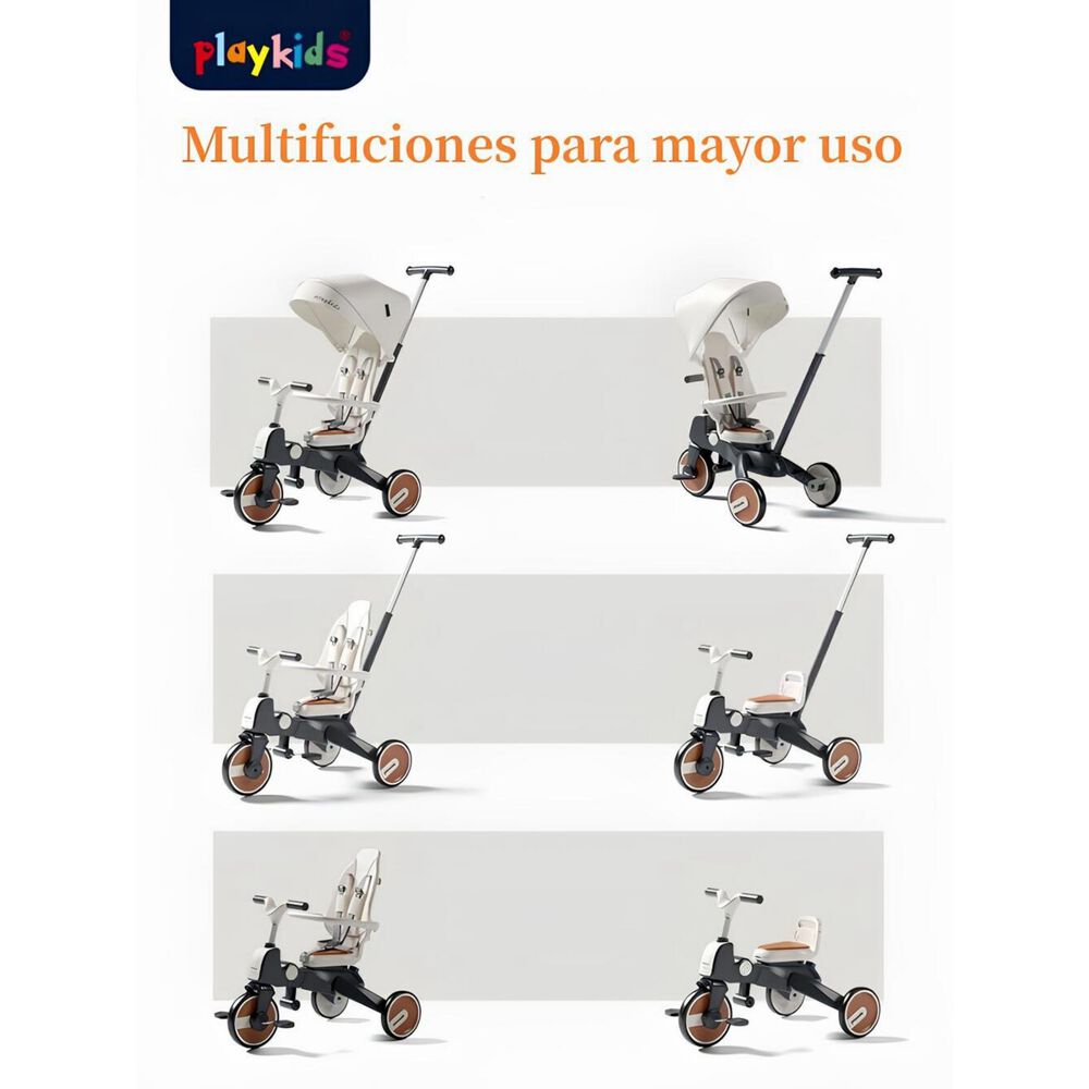 Triciclo De Paseo 360&deg; Y Balance 6 En 1 Plegable Blanco image number 2.0