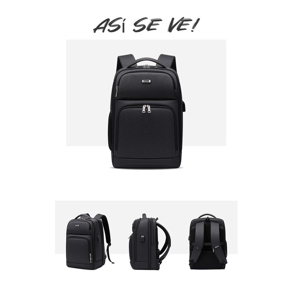 Mochila Notebook Inteligente Con Usb Negra By Lubabycas image number 1.0