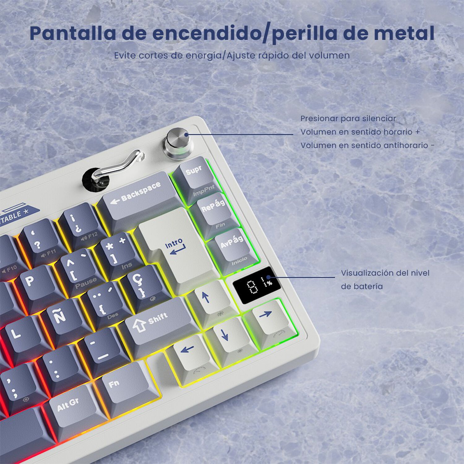 Teclado Mec&aacute;nico Inal&aacute;mbrico Rkm65 65% Espa&ntilde;ol Royal Kludge image number 5.0