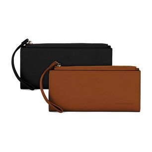 2 Billeteras De Mujer Delia Negra Y Brown Carven