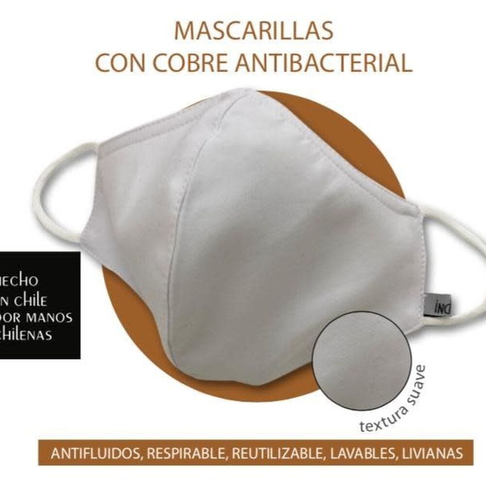 Mascarilla Facial Reutilizable De Cobre Gris Talla L image number 1.0