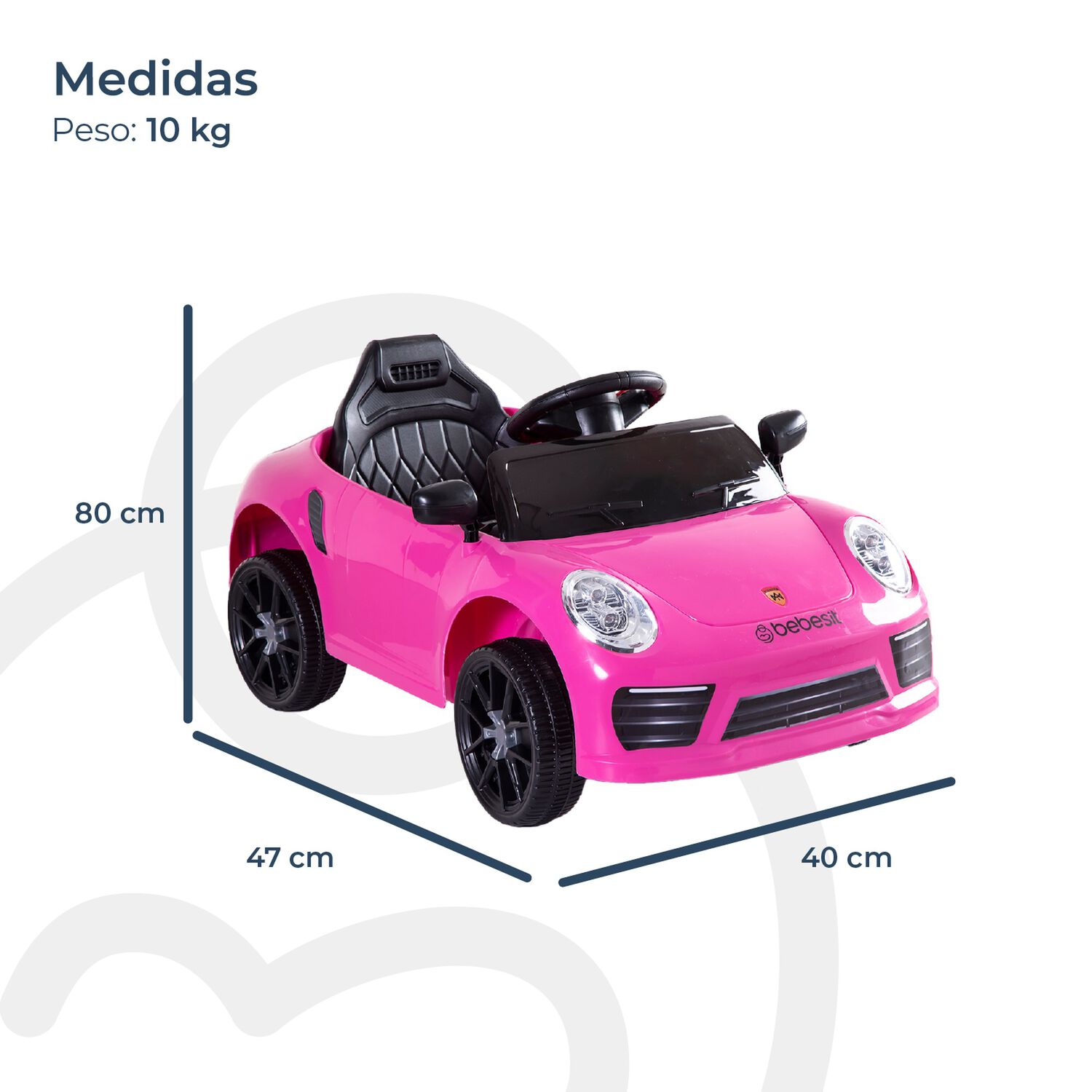 Auto Deportivo El&eacute;ctrico Race Rosa Bebesit image number 8.0
