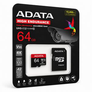 Memoria Micro Sd Adata 64gb Clase 10 Para 4k High Endurance