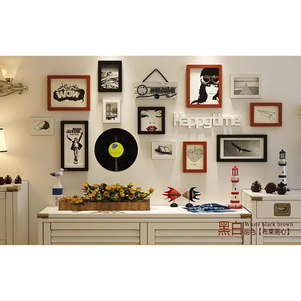 Set 12 Marcos Fotos Decorativos Pared Madera Vinilo image number 2.0