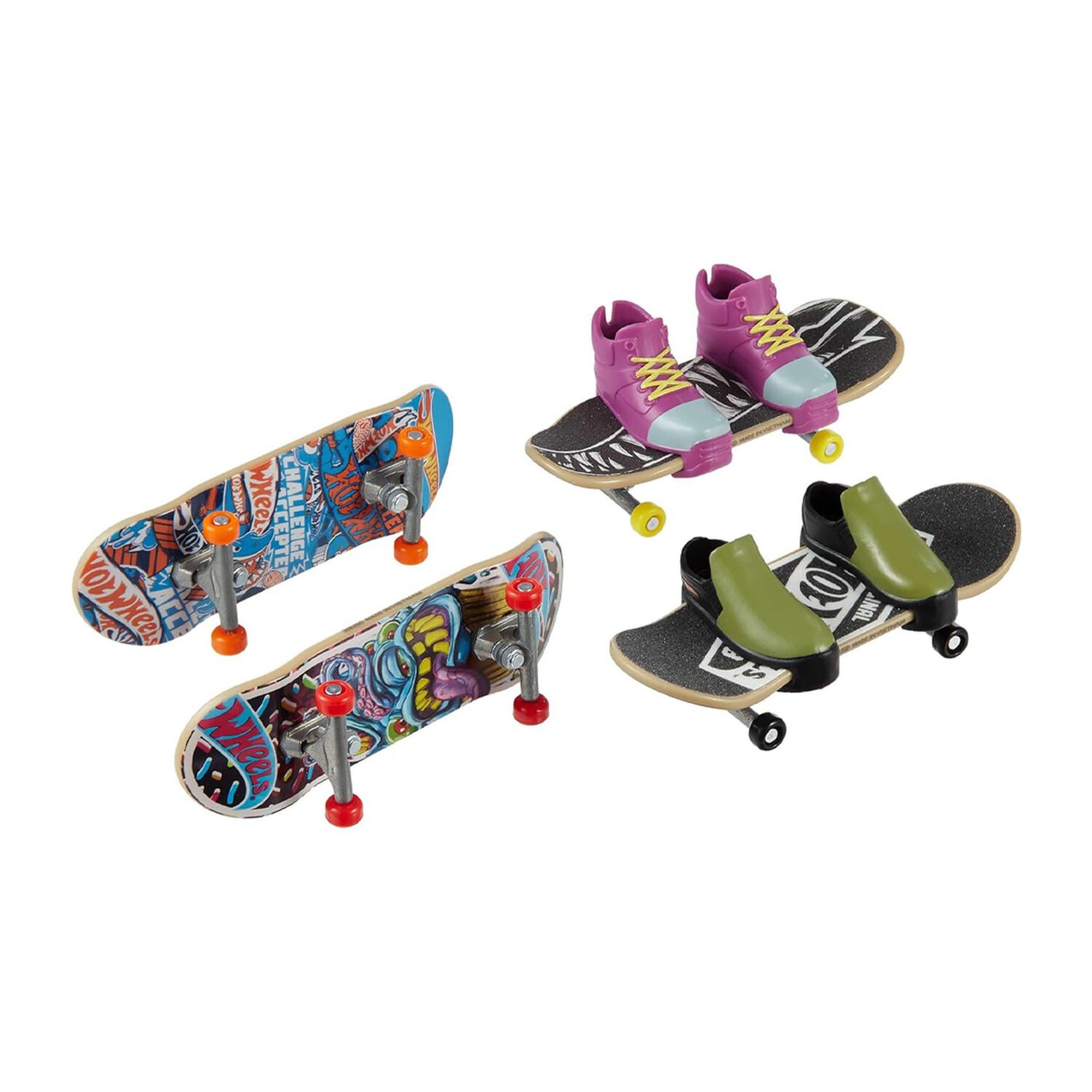 Hot Wheels Skate Multipack 4 Fingerboards + Tenis Moradas Y Negras image number 3.0
