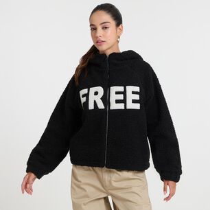 Chaqueta Estampado Frontal Cuello Redondo Con Capucha Mujer Freedom