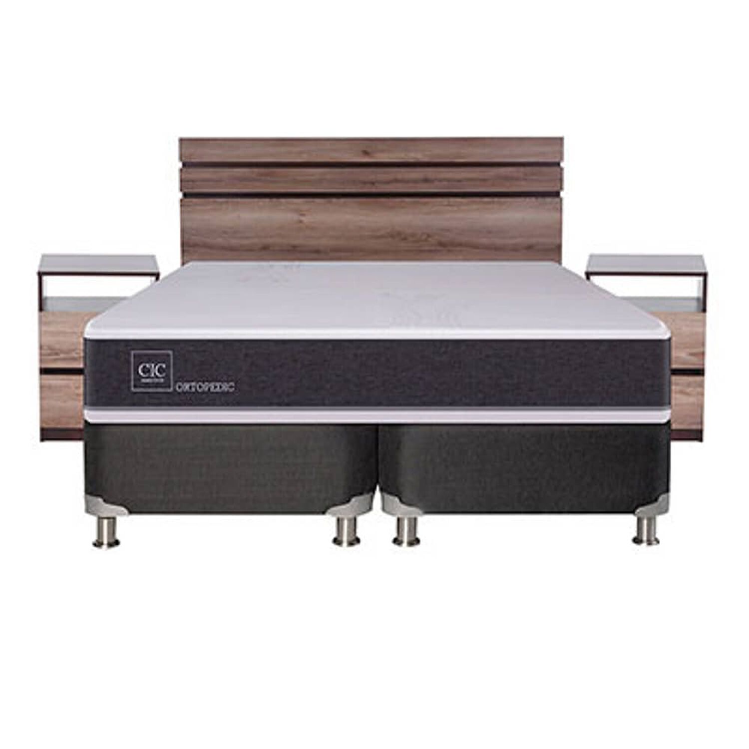 Box Spring Cic New Ortopedic B5 / 2 Plazas / Base Dividida + Set De Maderas image number 5.0