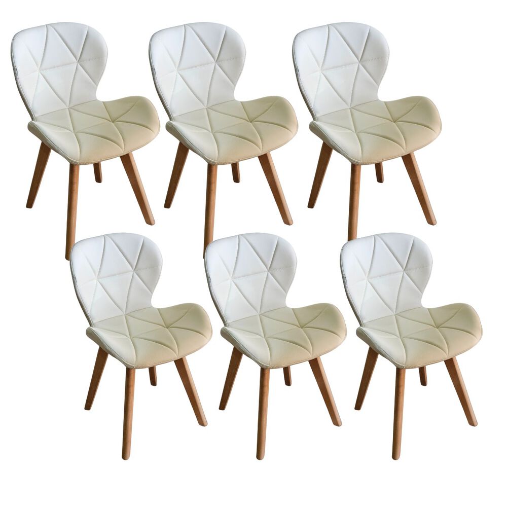 Comedor Medlock 140x90cm + 6 Sillas Mariposa Ecocuero Wood Beige image number 4.0