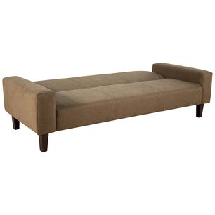 Fut&oacute;n Sof&aacute; Cama 3 Cuerpos Tapiz Genova - Con Reposabrazos (caf&eacute;)