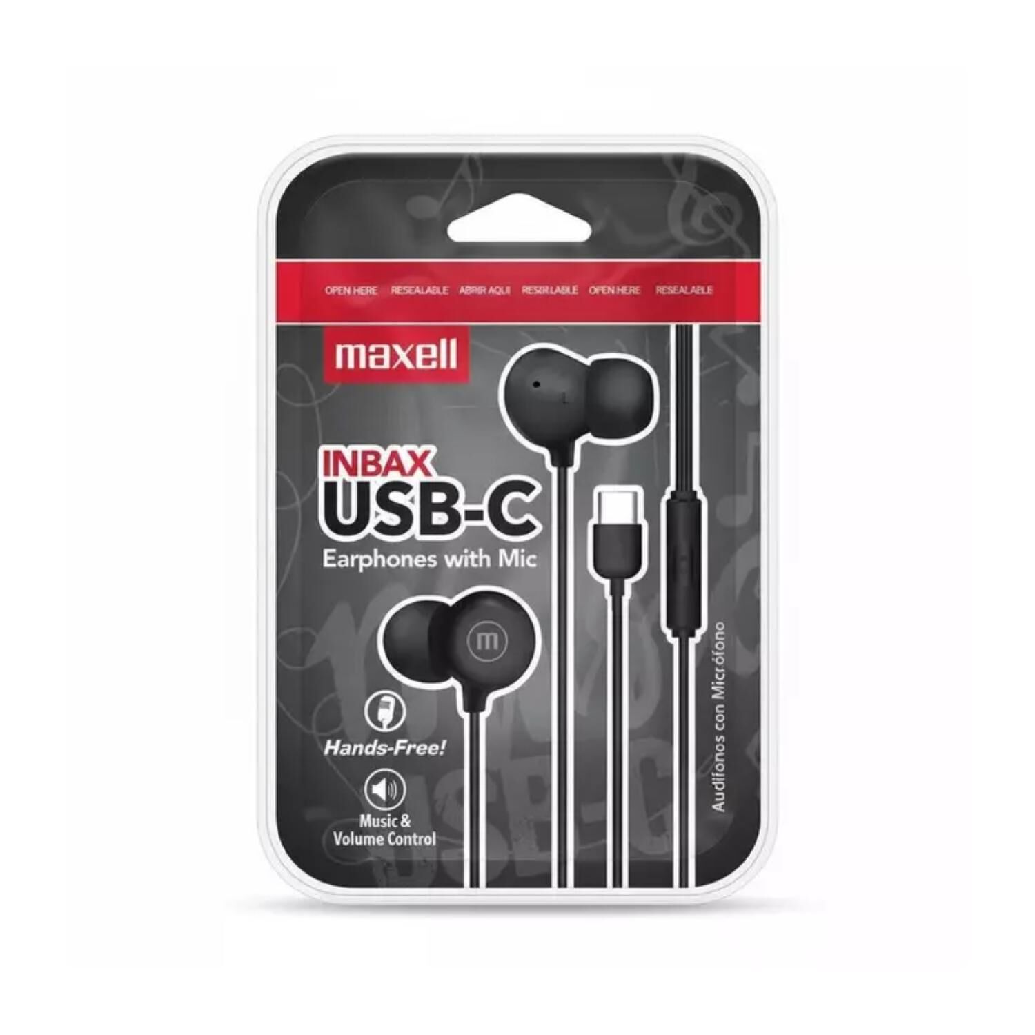Audifonos Manos Libres Usb C Inear Negro In-bax Maxell image number 2.0