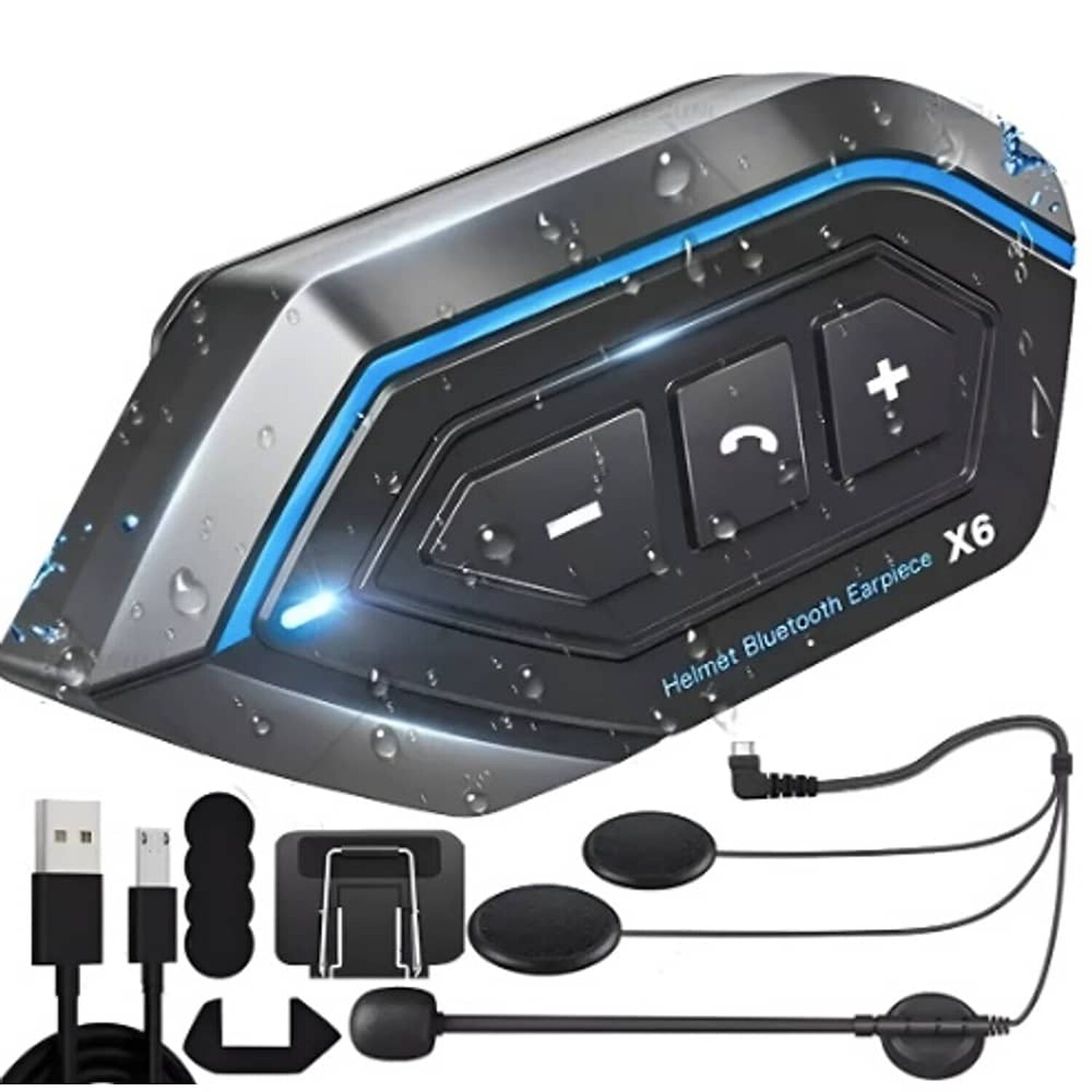 Aud&iacute;fonos Bluetooth X6 Pro Para Casco image number 0.0