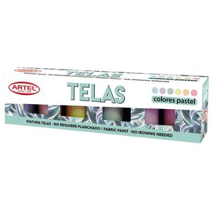 Estuche Pintura Pastel Telas 6 Colores Artel