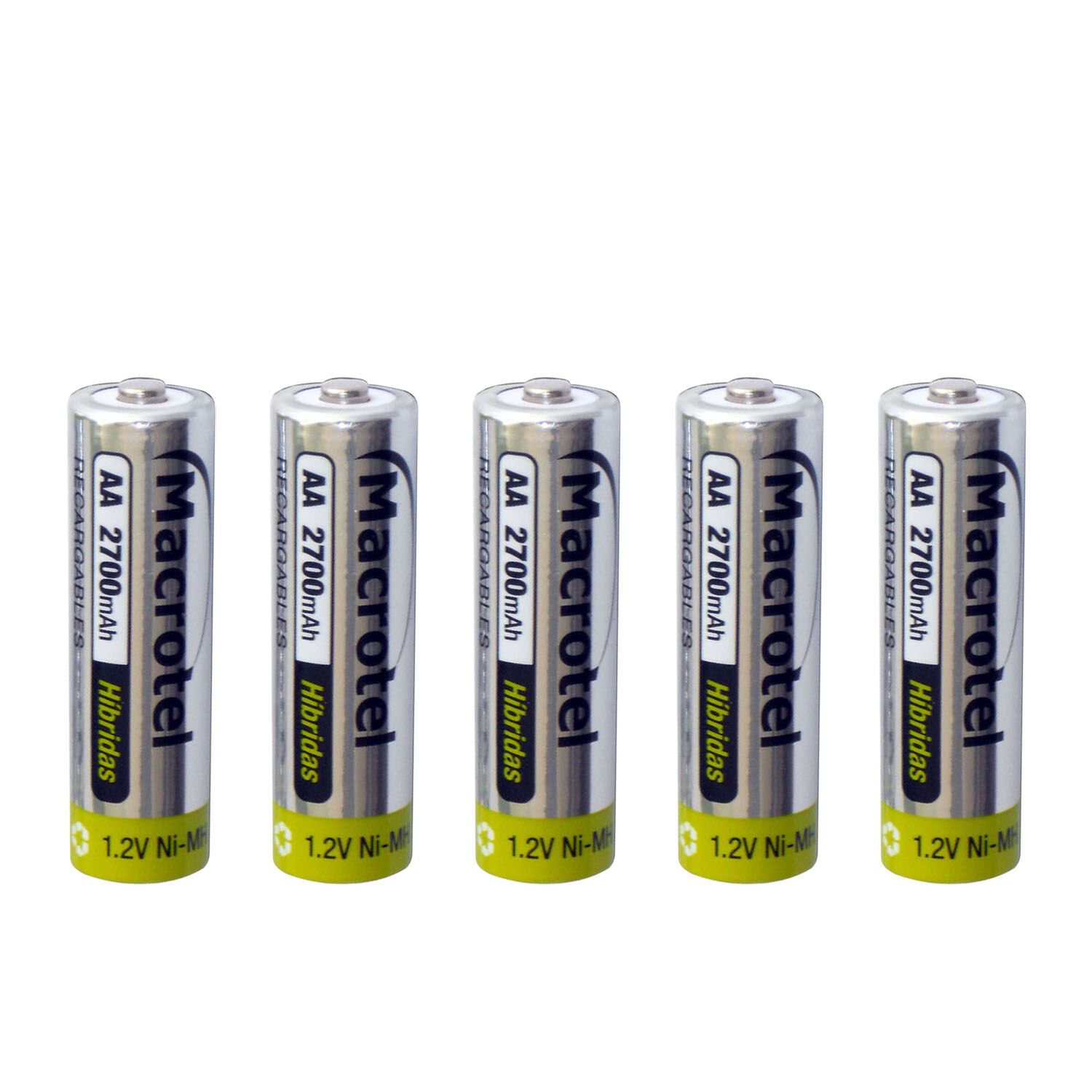 Pilas Recargables H&iacute;bridas Aa 2700ma Macrotel Pack 5 image number 1.0